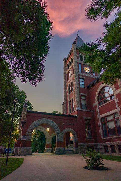 Thompson Hall at sunset